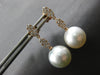 ESTATE LARGE .45CT DIAMOND & AAA SOUTH SEA PEARL 18KT ROSE GOLD 3D MULTI LEAF EARRINGS