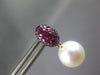 ESTATE .92CT AAA RUBY & SOUTH SEA PEARL 18K ROSE GOLD TEAR DROP HANGING EARRINGS