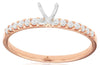 ESTATE .21CT DIAMOND 14KT ROSE GOLD 3D ROUND 4 PRONG SEMI MOUNT ENGAGEMENT RING