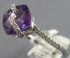 .36CT DIAMOND & AAA AMETHYST 14KT WHITE GOLD 3D CUSHION & ROUND CRISS CROSS RING