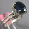 4.82CT DIAMOND & AAA SAPPHIRE 18KT WHITE GOLD OVAL & ROUND HALO ENGAGEMENT RING