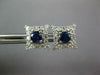 1.25CT DIAMOND & AAA SAPPHIRE 18K WHITE GOLD 3D SQUARE FLOWER STAR STUD EARRINGS