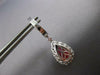 LARGE 5.46CT DIAMOND AAA RUBY 14KT WHITE GOLD PEAR SHAPE HUGGIE HANGING EARRINGS