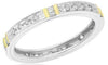 .22CT DIAMOND 14KT WHITE & YELLOW GOLD ROUND & BAGUETTE WEDDING ANNIVERSARY RING