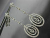 ANTIQUE LONG 3.50CT DIAMOND 14KT WHITE GOLD 3D CHANDELIER HANGING EARRINGS #454