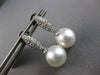 ESTATE .22CT DIAMOND & AAA SOUTH SEA PEARL 18KT WHITE GOLD FUN HANGING EARRINGS