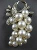ANTIQUE EXTRA LARGE DIAMOND & AAA SOUTH SEA PEARL 14KT WHITE GOLD PENDANT #27768