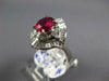 LARGE 2.17CT DIAMOND & AAA RUBY PLATINUM OVAL ROUND & BAGUETTE ENGAGEMENT RING