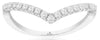 ESTATE .25CT DIAMOND 14KT WHITE GOLD 3D ROUND V SHAPE WEDDING ANNIVERSARY RING