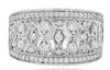 WIDE .60CT DIAMOND 14KT YELLOW GOLD 3D OPEN FILIGREE MULTI ROW ANNIVERSARY RING