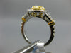 WIDE EGL 1.84CT WHITE & FANCY YELLOW DIAMOND 18K 2TONE GOLD OVAL ENGAGEMENT RING