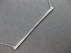 ESTATE .37CT DIAMOND 18K WHITE GOLD 3D CLASSIC ROUND ELONGATED BAR LOVE NECKLACE