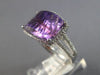 6.31CT DIAMOND & AAA AMETHYST 14KT WHITE GOLD RECTANGULAR HALO FILIGREE FUN RING