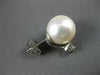 LARGE .50CT DIAMOND & AAA SOUTH SEA PEARL 14KT WHITE GOLD STUD EARRINGS #27331