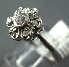 ESTATE .16CT DIAMOND 14KT WHITE GOLD 3D CLASSIC FLOWER FILIGREE FUN RING