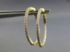 ESTATE 1.57CT DIAMOND 14KT YELLOW GOLD CLASSIC INSIDE OUT HOOP HANGING EARRINGS