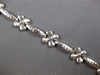 ESTATE WIDE 14KT WHITE GOLD 3D CLASSIC MATTE & SHINY MULTI FLOWER LOVE BRACELET