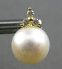 .12CT DIAMOND & AAA SOUTH SEA PEARL 14KT YELLOW GOLD 3 STONE TRIANGULAR EARRINGS