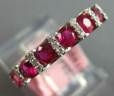 .96CT DIAMOND & AAA RUBY 14KT WHITE GOLD 3D 7 STONE CHANNEL ANNIVERSARY RING
