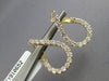 1.42CT DIAMOND 14KT YELLOW GOLD 3D OPEN TEAR DROP SIDEWAYS HOOP HANGING EARRINGS