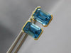 1.92CT AAA BLUE TOPAZ 14KT YELLOW GOLD CLASSIC SEMI BEZEL STUD EARRINGS #27663