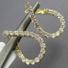 1.42CT DIAMOND 14KT YELLOW GOLD 3D OPEN TEAR DROP SIDEWAYS HOOP HANGING EARRINGS
