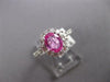 1.54CT DIAMOND & AAA PINK SAPPHIRE 18KT WHITE GOLD 3D OVAL HALO ENGAGEMENT RING
