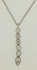 ESTATE .21CT DIAMOND 14KT WHITE GOLD 3D ROUND JOURNEY TEAR DROP FLOATING PENDANT