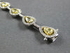 WIDE & LONG 6.29CT WHITE & FANCY YELLOW DIAMOND 18KT 2 TONE GOLD TENNIS BRACELET
