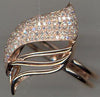 ESTATE .50CT DIAMOND 14KT ROSE GOLD 3D CLASSIC ROUND DOUBLE BAND LEAF FUN RING
