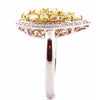 LARGE 2.39CT WHITE & FANCY YELLOW DIAMOND 18KT 2 TONE GOLD 3D TEAR DROP FUN RING