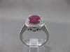 ANTIQUE 2.3CT DIAMOND & RUBY 14KT WHITE GOLD HALO DESIGN ENGAGEMENT RING #3046