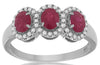 Estate 1.36Ct Diamond & AAA Ruby 14Kt White Gold Oval & Round Past Present Future Ring