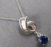 ESTATE 2.05CT DIAMOND & AAA SAPPHIRE 14KT WHITE GOLD SOLITAIRE FLOATING PENDANT