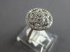 ESTATE WIDE .33CT DIAMOND 14KT WHITE GOLD 3D FLOWER STAR OF DAVID HALO FUN RING