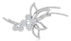 ESTATE LARGE 3.06CT DIAMOND 18K WHITE GOLD 3D MULTI FLOWER MULTI LEAF BROOCH PIN