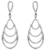 ESTATE .80CT DIAMOND 14K WHITE GOLD CLASSIC MULTI TEAR DROP FUN HANGING EARRINGS