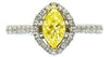 1.16CT WHITE & FANCY YELLOW DIAMOND 18KT 2 TONE GOLD 3D MARQUISE ENGAGEMENT RING