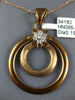ESTATE .19CT DIAMOND 18KT ROSE GOLD 3D MATTE & SHINY FLOWER CIRCULAR FUN PENDANT