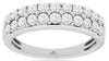 1.0CT DIAMOND 14KT WHITE GOLD 3D ROUND CLASSIC 3 ROW WEDDING ANNIVERSARY RING