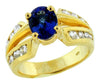 LARGE 3.10CT DIAMOND & AAA TANZANITE 14KT YELLOW GOLD 3D CLASSIC ENGAGEMENT RING