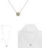 1.17CT WHITE & FANCY YELLOW DIAMOND 18KT TWO TONE GOLD CUSHION & ROUND NECKLACE