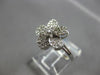 ESTATE .20CT DIAMOND 14KT WHITE GOLD 3D CLASSIC FLOWER LOVE RING #28164