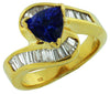 Estate 2.80Ct Diamond & AAA Tanzanite 14Kt Yellow Gold 3D Criss Cross Engagement Ring