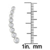 ESTATE .40CT DIAMOND 14K WHITE GOLD ROUND BEZEL GRADUATING FUN CLIMBER EARRINGS