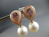 LARGE 2.24CT DIAMOND & PINK TOURMALINE & SOUTH SEA PEARL 18KT ROSE GOLD EARRINGS