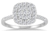 ESTATE .30CT DIAMOND 14KT WHITE GOLD CLASSIC ROUND CLUSTER SQUARE HALO FUN RING