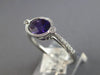 1.28CT DIAMOND & AAA AMETHYST 14KT WHITE GOLD 3D OVAL & ROUND FILIGREE LOVE RING