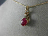 ESTATE .96CT ROUND DIAMOND & AAA OVAL RUBY 14KT ROSE GOLD 3D LOVE KNOT PENDANT|PC6058R-1