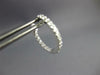 .42CT DIAMOND 14KT WHITE GOLD 3D INSIDE OUT OVAL HUGGIE HOOP HANGING EARRINGS